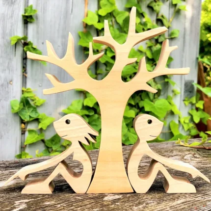 a couple a tree Handmade wood sculpture