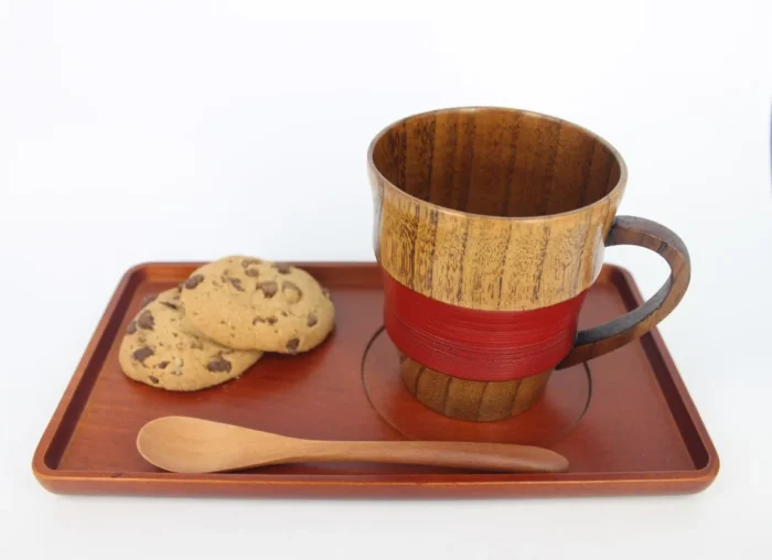 Wooden Striped Mug - Wood Mug for Warm or Cold Liquids