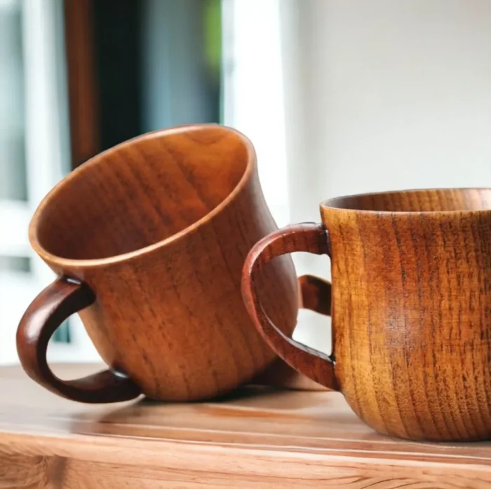 Wooden Cup Handle Handmade Natural Mug