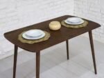 Oval Walnut Dining Table, Small Rustic Coffee Table, Handmade Space Saving Furniture