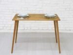 Retro Walnut Wood Dining Table, Handmade Mid-Century Modern Kitchen Furniture