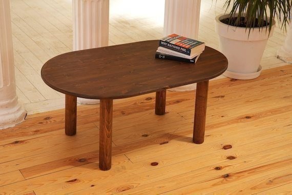 Walnut Low Coffee Tables, Small Rustic Center Table, Mid Century Modern Decor