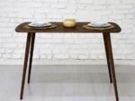 Oval Walnut Dining Table, Small Rustic Coffee Table, Handmade Space Saving Furniture