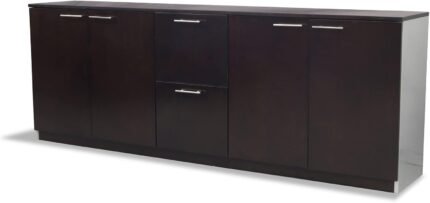 Furniture Reagan Modern Polished Cabinet Credenza - Dark  Office Products