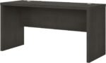 60-inch W Credenza Desk, Charcoal Maple