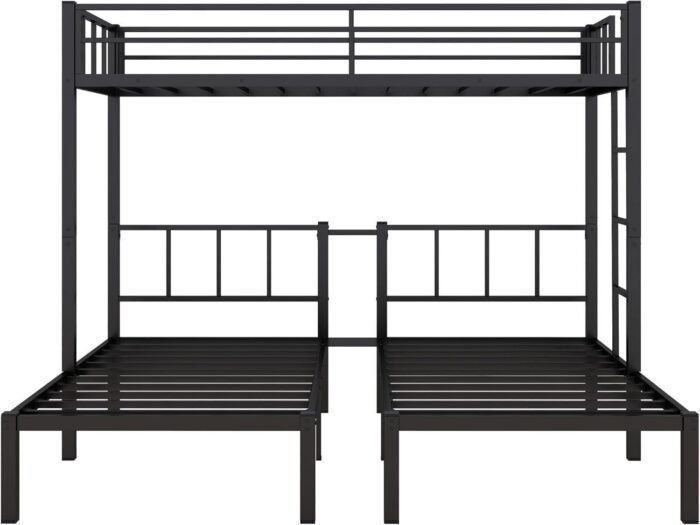 Twin Bunk Beds with Guardrails, Heavy Duty Triple Bunk for Kids