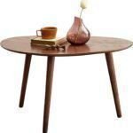 Vadisun Small Oval Coffee Table, Mid Century Modern Coffee Table for Living Room