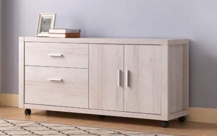 Articulus File Cabinet Printer Stand Office Organizer Credenza, White Oak Color  Office Products