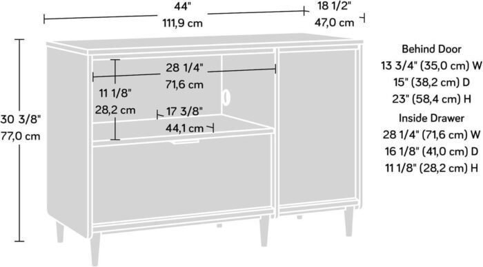 Clifford Place Credenza, For TV's up to 46", Grand Walnut finish  Office Products