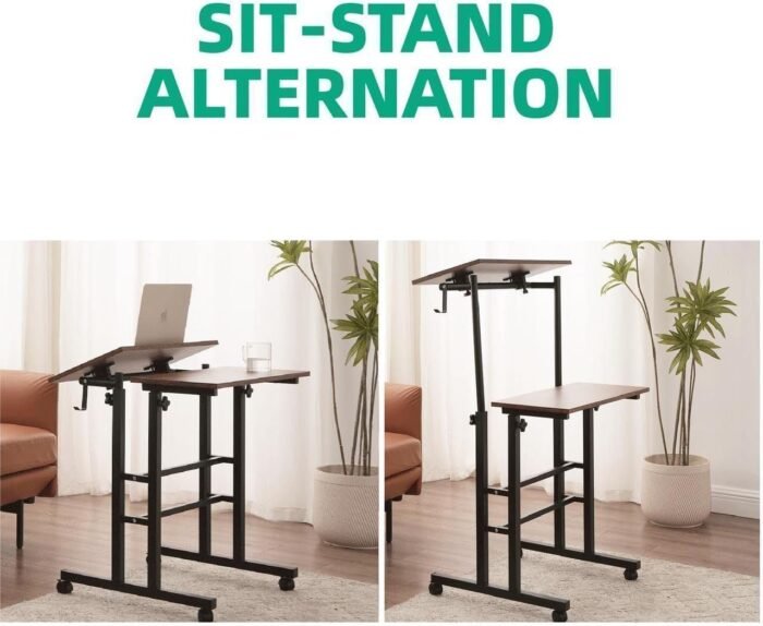 Mobile Standing Desk Adjustable Height Portable Stand Up Desk Computer Workstation