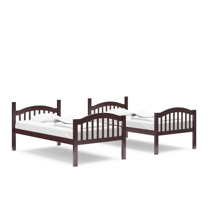 Twin-Over-Twin Bunk Bed (Espresso) - GREENGUARD Gold Certified, Converts to 2 Individual Twin Beds