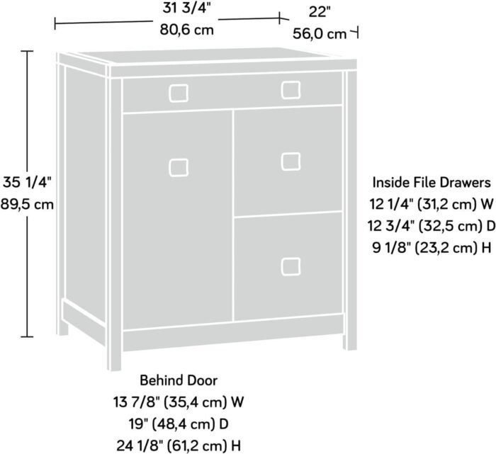 Cannery Bridge Credenza, L 31.73" x W: 22.05" x H: 35.24", Sindoori Mango Finish