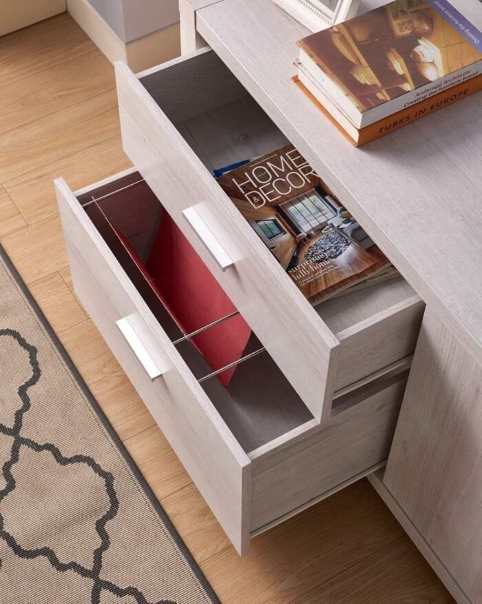 Articulus File Cabinet Printer Stand Office Organizer Credenza, White Oak Color  Office Products