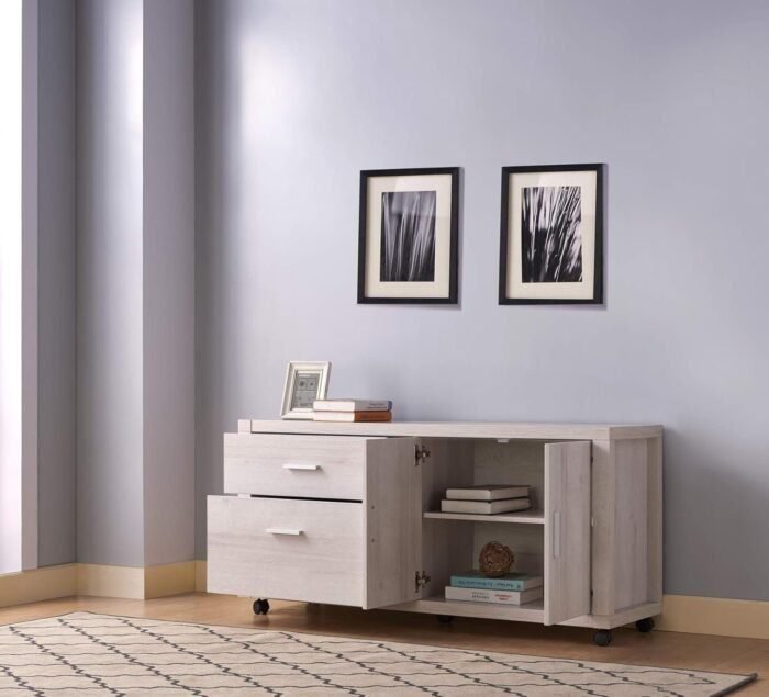 Articulus File Cabinet Printer Stand Office Organizer Credenza, White Oak Color  Office Products