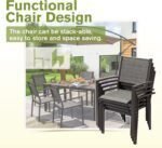 7 Pieces Patio Dining Set Outdoor Furniture with 6 Stackable Textilene Chairs and Large Table for Yard