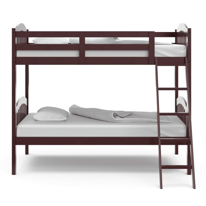 Twin-Over-Twin Bunk Bed (Espresso) - GREENGUARD Gold Certified, Converts to 2 Individual Twin Beds