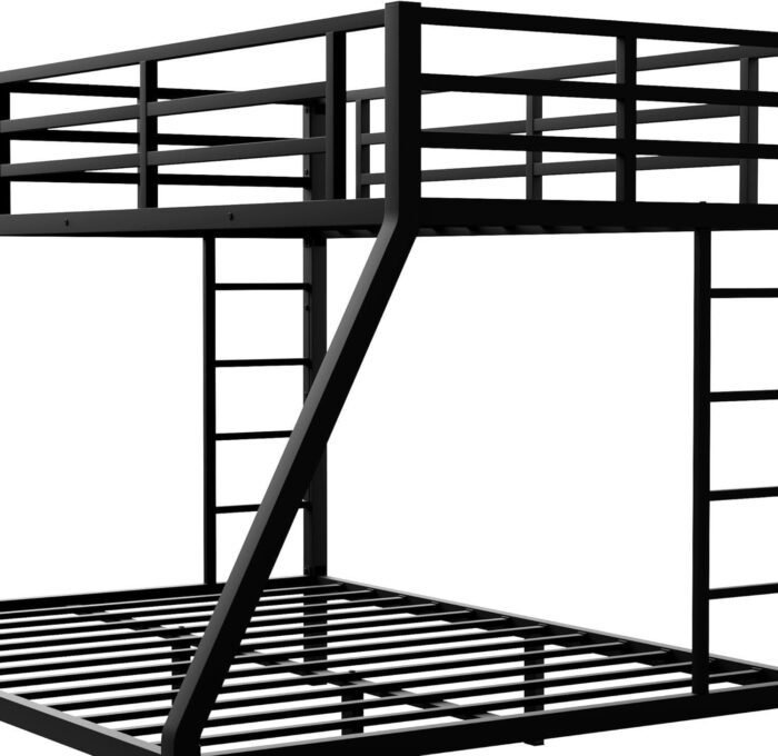 Queen Bunk Beds with Ladder and Full Length Guardrail, Heavy Duty Bunk Beds/Twin XL over Queen Bunk Bed for Adults