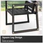 Patio Dining Chairs with Armrest, All Weather Outdoor Kitchen Chairs with Square Frame Legs for Outdoor Indoor