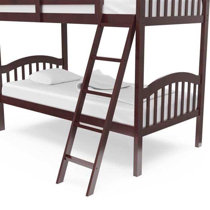 Twin-Over-Twin Bunk Bed (Espresso) - GREENGUARD Gold Certified, Converts to 2 Individual Twin Beds