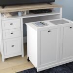 Road Credenza Desk, L 53.15" x W: 21.81" x H: 39.02", White Finish