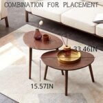 Vadisun Small Oval Coffee Table, Mid Century Modern Coffee Table for Living Room