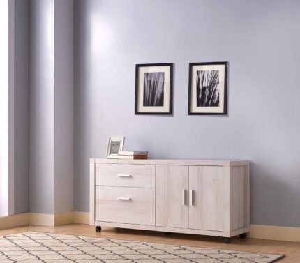 Articulus File Cabinet Printer Stand Office Organizer Credenza, White Oak Color  Office Products