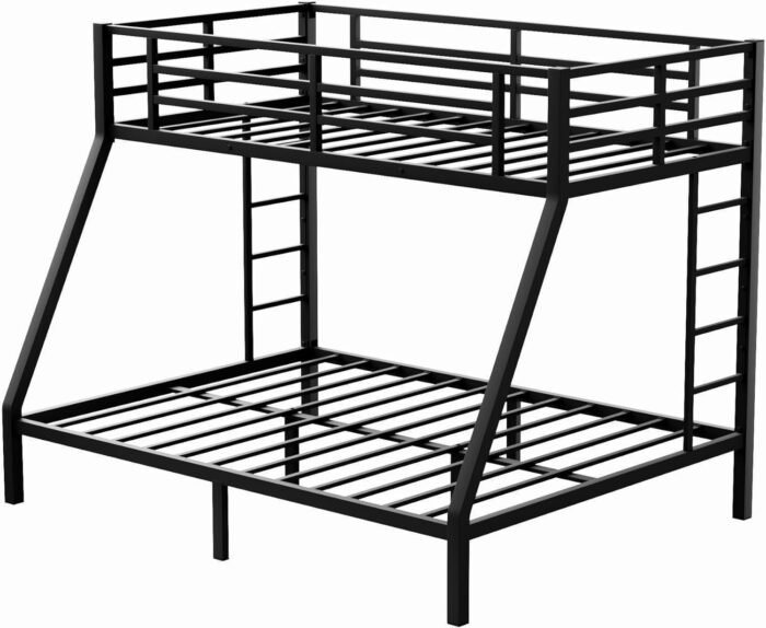 Queen Bunk Beds with Ladder and Full Length Guardrail, Heavy Duty Bunk Beds/Twin XL over Queen Bunk Bed for Adults