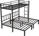 Twin Bunk Beds with Guardrails, Heavy Duty Triple Bunk for Kids