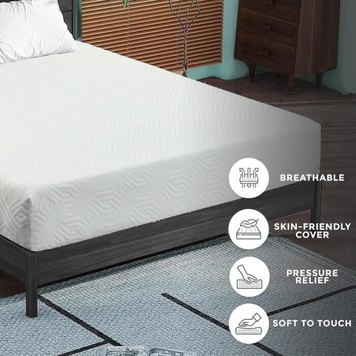 4 Inch Twin Mattress Gel Infused Cool Sleep & Medium Firm Mattress High Density Supportive Reversible (4-Inch, Twin)