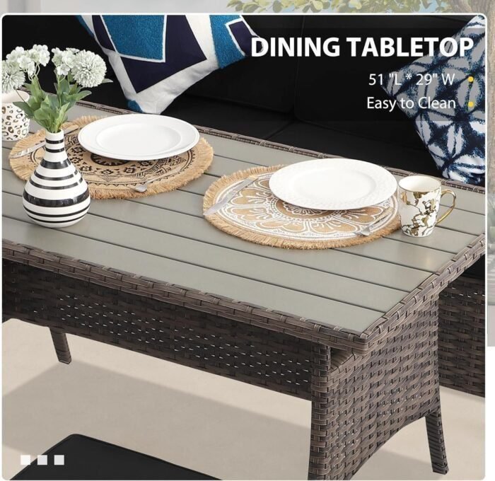 Patio Set 7-Piece Outdoor Dining Set,Patio Table and Chairs Set with Soft Cushions Lawn Furniture for Deck,Backyard