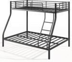 Bunk Beds Twin Over Full Size, Metal Bunk Bed Frame with Angled Ladder for Kids, Teens and Adults, for Small Spaces