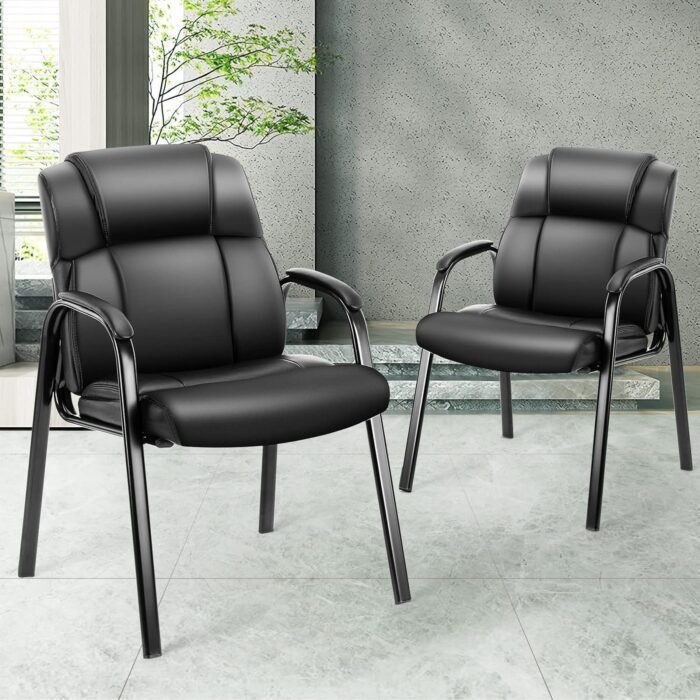 OLIXIS Waiting Room Reception Chairs Set of 4, Leather Office Desk Stationary