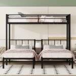 Twin Bunk Beds with Guardrails, Heavy Duty Triple Bunk for Kids