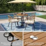 5 Pieces Outdoor Patio Dining Table Chair Set,Wicker Patio Dining Set,Outdoor Rattan Dining Table Set for Patio