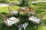 5 Pieces Outdoor Patio Dining Table Chair Set,Wicker Patio Dining Set,Outdoor Rattan Dining Table Set for Patio