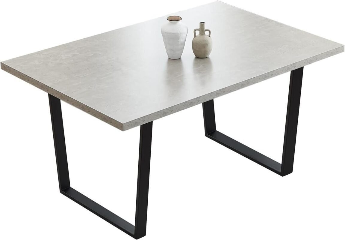 Dining Table, Space-Saving Rectangular Design, Thickened MDF Sturdy Structure