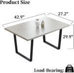 Dining Table, Space-Saving Rectangular Design, Thickened MDF Sturdy Structure