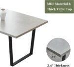 Dining Table, Space-Saving Rectangular Design, Thickened MDF Sturdy Structure