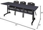 Regency Flip Top Mobile Training Table with Modesty and M Chair Set 84 x 24 inch Grey/Black