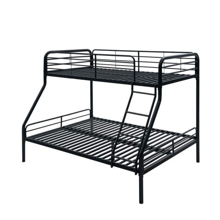 Heavy Duty Twin-Over-Full Metal Bunk Bed, Easy Assembly with Enhanced Upper-Level Guardrail