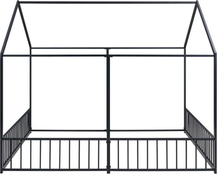 Double Floor Bed for Twins,Twin Size House Bed for 2 Kids,Two Shared Beds,Twin House Platform Beds