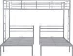 Metal Triple Bunk Bed, Full Over Twin & Twin Size Bunk Bed with Built-in Shelf and Ladder