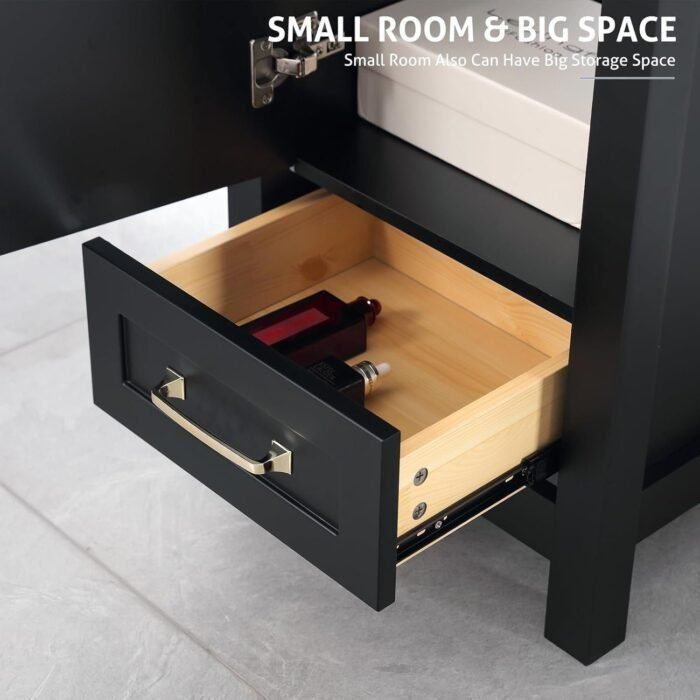 18" Bathroom Vanities Cabinet with Sink Combo Set, Undermount Ceramic Sink w/Thickened Wood