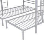 Metal Triple Bunk Bed, Full Over Twin & Twin Size Bunk Bed with Built-in Shelf and Ladder