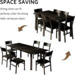 7-Piece Dining Table & Chairs Set for 4-6, 63" Extendable Kitchen Table with 6 Chairs