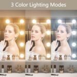 Vanity Desk with LED Lighted Mirror, Makeup Vanity Table Set with 6 Drawers, 3 Color Lighting Modes Brightness Adjustable