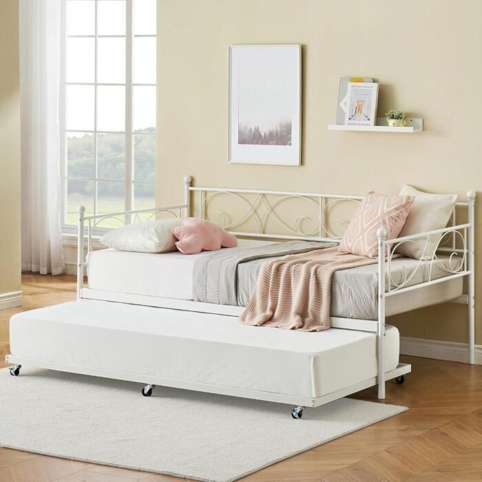 Twin Day Bed with Trundle Bed Twin, Metal Daybed with Trundle, Daybed with Trundle Bed Frame