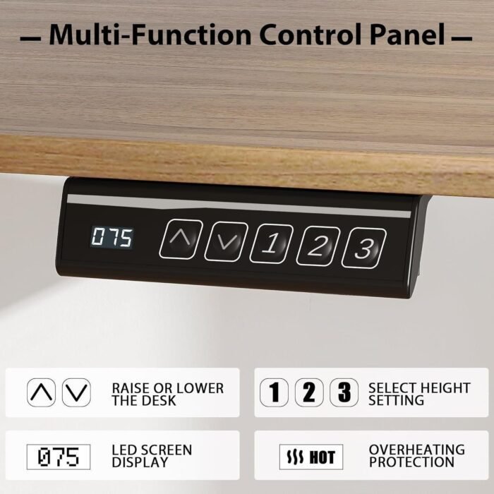 Electric Standing Desk Frame, Height Adjustable Ergonomic Stand Up Desk Base with 3-Level Memory