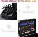 Rolling Manicure Table Foldable Nail Table Makeup Train Case with Desk Cosmetic Trolley Travel Storage Organize