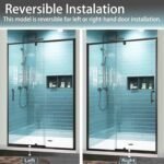 Piovt Swing Glass Shower Door,Pivot Semi-Frameless Sliding Shower Door Clear SGCC Tempered Glass